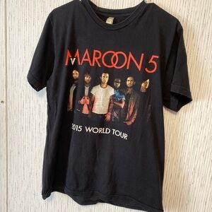 American Apparel Black T-Shirt with Red Print